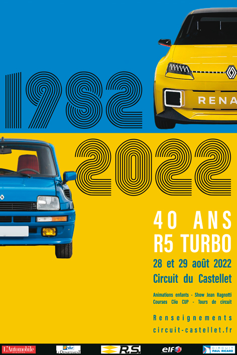 affiche pour les 40 ans de la Renault 5 Turbo - Kyōru Agence web créative