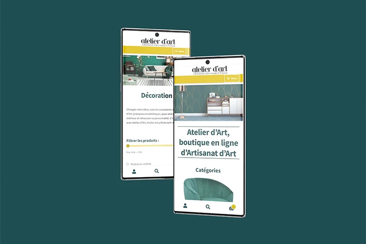 visuel de présentation du site Atelier d'Art - Kyōru Agence web créative